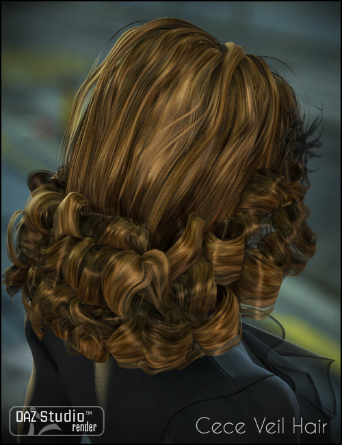 CeCe Veil Hair by: goldtassel, 3D Models by Daz 3D