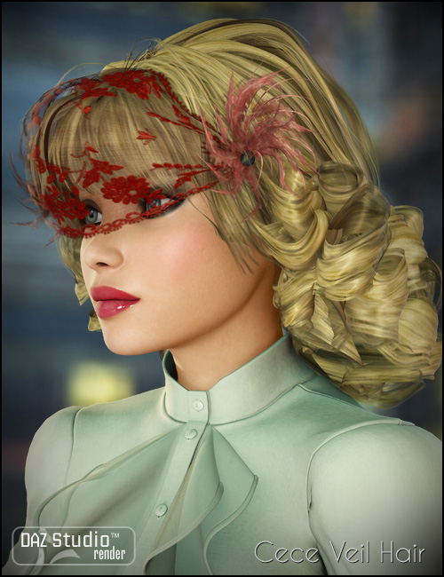 CeCe Veil Hair CeCe Veil Hair by: goldtassel, 3D Models by Daz 3D