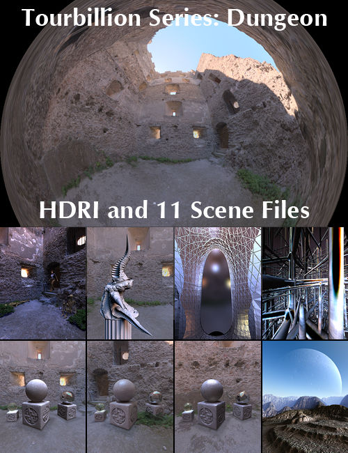 Tourbillion Dungeon HDRI and Scene Files by: HoroDavid Brinnen, 3D Models by Daz 3D