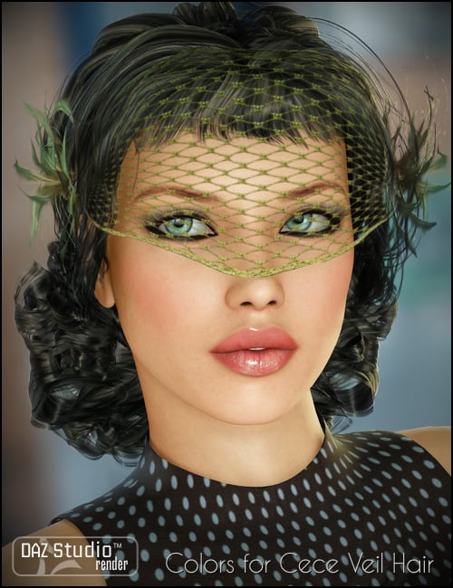 Colors for CeCe Veil Hair by: goldtassel, 3D Models by Daz 3D