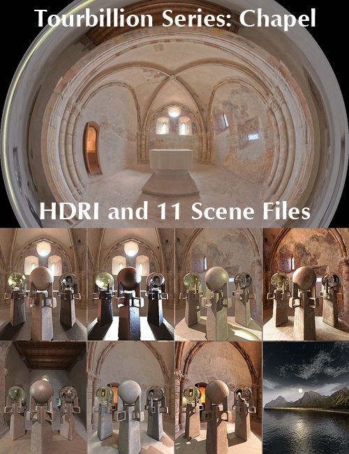 Tourbillion Chapel HDRI and Scene Files by: HoroDavid Brinnen, 3D Models by Daz 3D