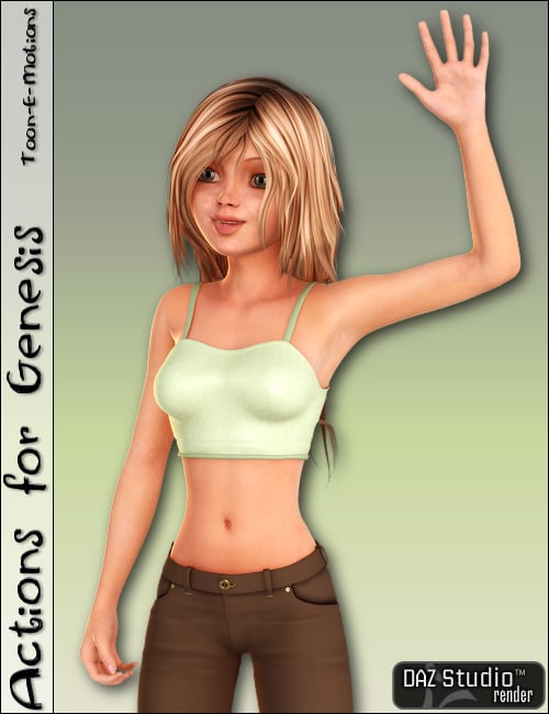 Actions for Genesis Toon E Motions by: , 3D Models by Daz 3D
