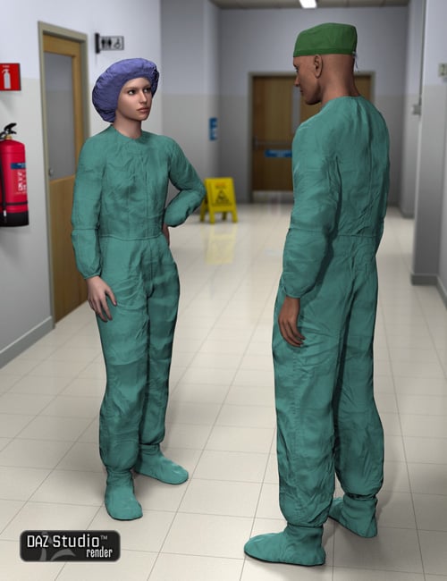 Surgical Gowns for Genesis by: Age of Armour, 3D Models by Daz 3D