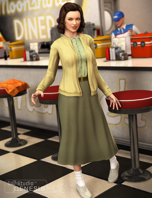 Everyday 1950 for Genesis Female Everyday 1950 for Genesis Female by: Ravenhair, 3D Models by Daz 3D