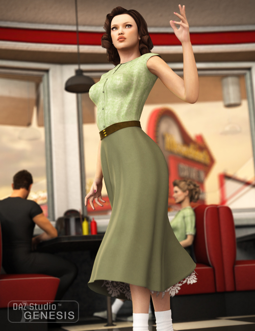 Everyday 1950 for Genesis Female by: Ravenhair, 3D Models by Daz 3D