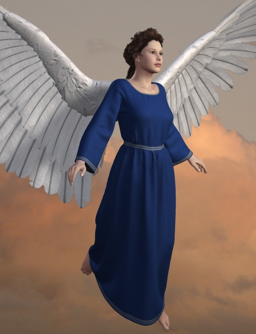 Angelic Dynamic Gown for V4 Poser Version by: OptiTexKhory, 3D Models by Daz 3D