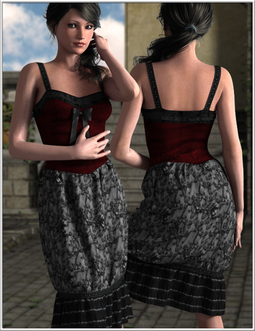 Corset Dress for V5 by: OptiTex, 3D Models by Daz 3D