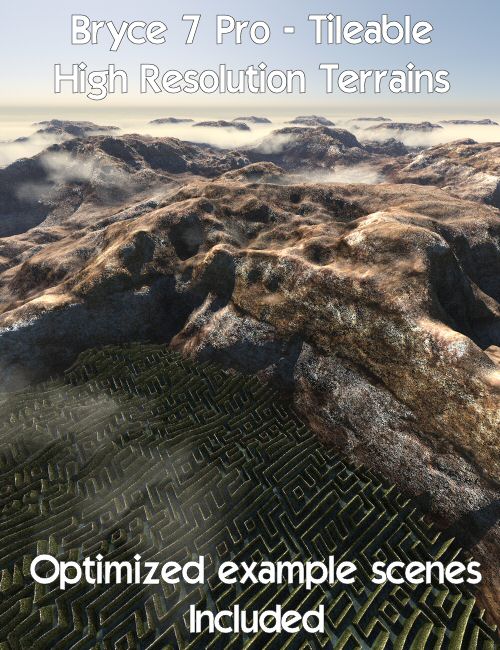 Bryce 7 Pro Tileable High Resolution Terrains and Matched Materials by: David BrinnenHoro, 3D Models by Daz 3D