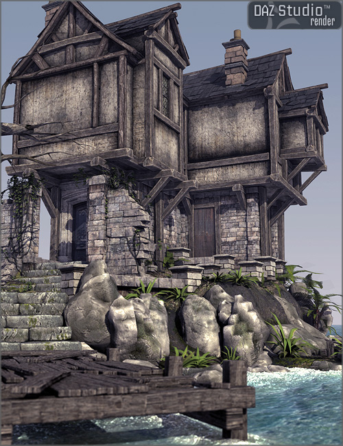 Worlds Of Fantasy : Medieval House by: Stonemason, 3D Models by Daz 3D