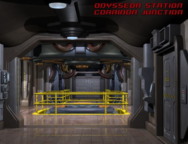 Odysseon Station Corridor Junction Odysseon Station Corridor Junction by: Nightshift3D, 3D Models by Daz 3D