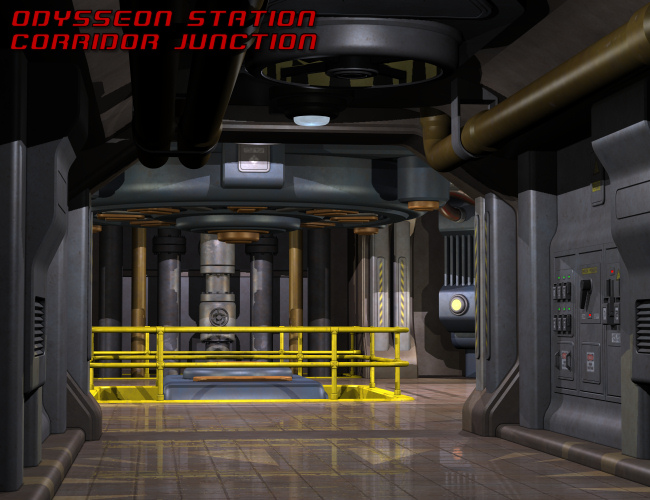 Odysseon Station Corridor Junction by: Nightshift3D, 3D Models by Daz 3D