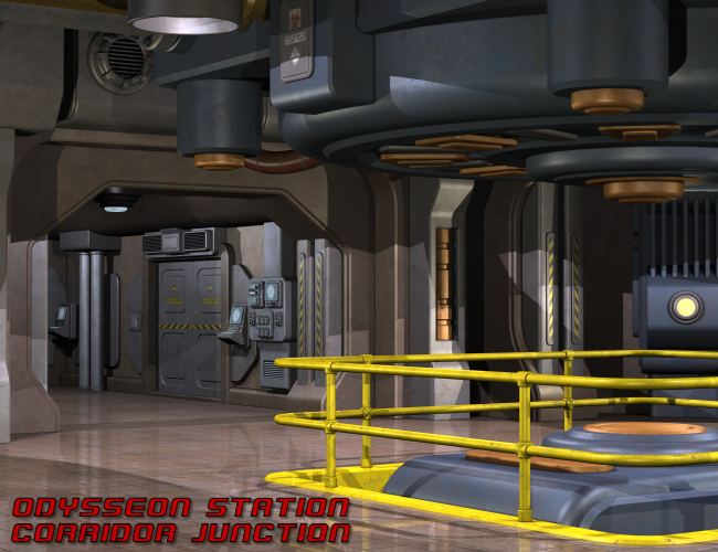 Odysseon Station Corridor Junction Odysseon Station Corridor Junction by: Nightshift3D, 3D Models by Daz 3D