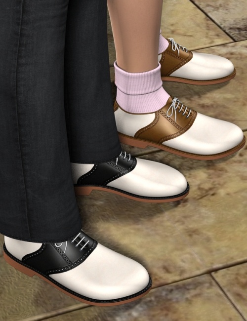 Saddle Oxfords for Genesis by: blondie9999, 3D Models by Daz 3D