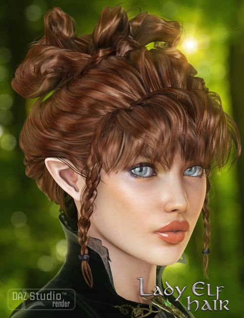 Lady Elf Hair by: goldtassel, 3D Models by Daz 3D
