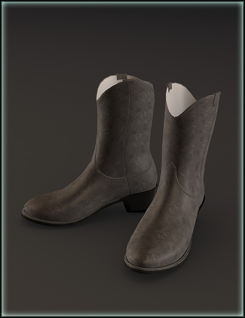 WM Cowboy Boots For Genesis by: WillDupreMAB, 3D Models by Daz 3D