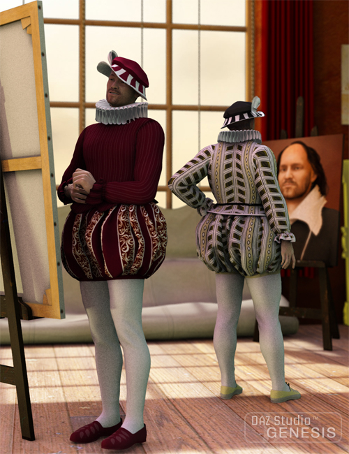 Renaissance Male Clothing For Genesis by: Cute3D, 3D Models by Daz 3D