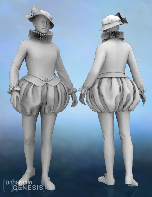 Renaissance Male Clothing For Genesis by: Cute3D, 3D Models by Daz 3D