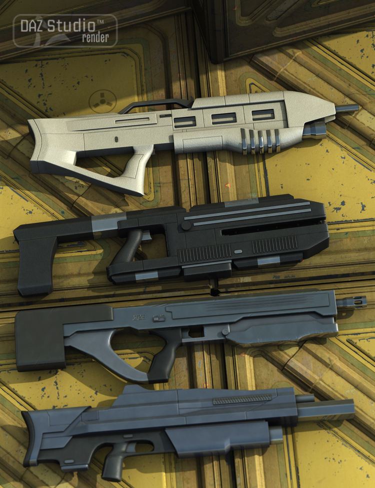 SciFi Firearms Pack by: Valandar, 3D Models by Daz 3D