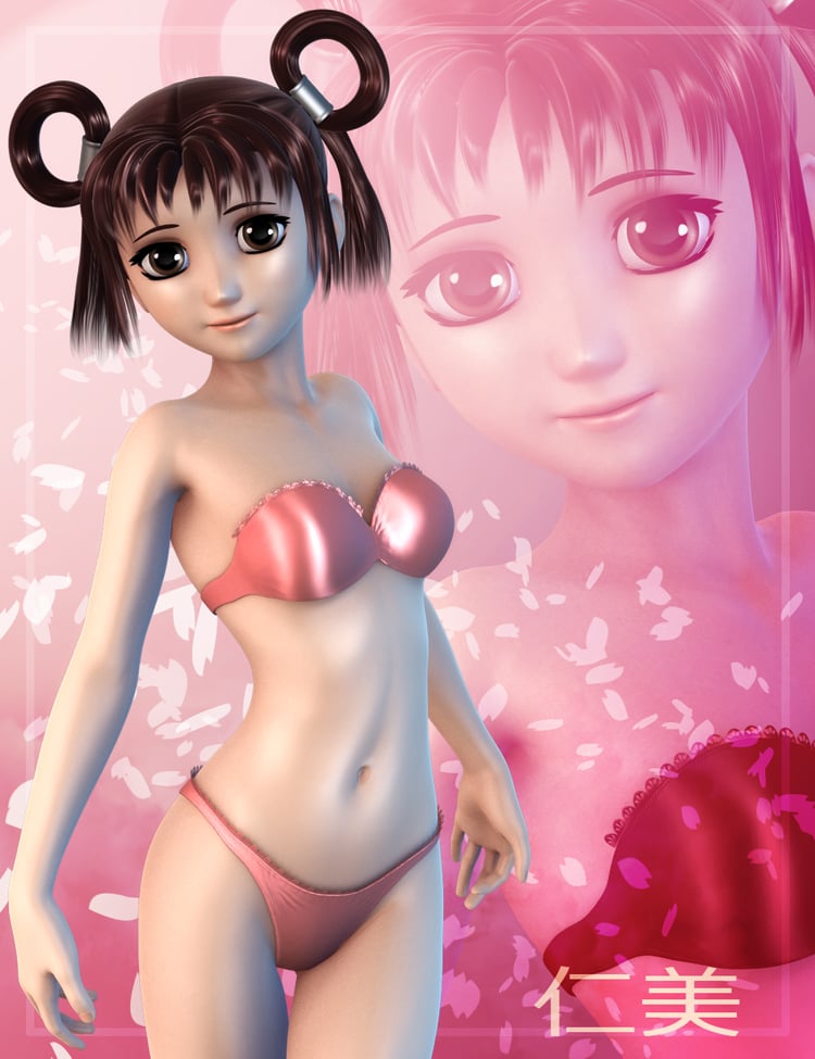 Hitomi 3D Anime Girl for Genesis by: MallenLane, 3D Models by Daz 3D