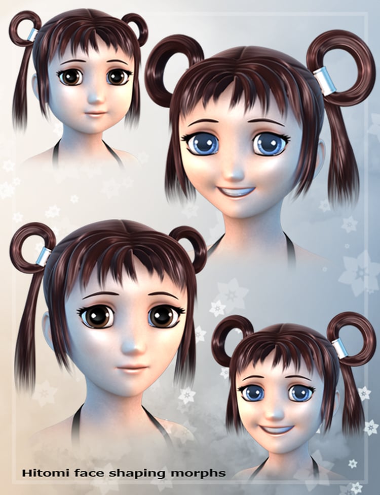 Hitomi 3D Anime Girl for Genesis Hitomi 3D Anime Girl for Genesis by: MallenLane, 3D Models by Daz 3D