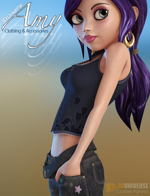 Toon Amy for Genesis (Accessories) by: 3D Universe, 3D Models by Daz 3D