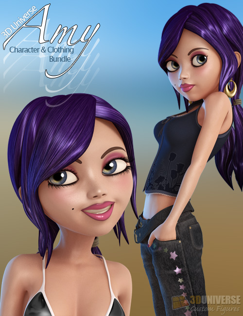 Toon Amy for Genesis (Bundle) by: 3D Universe, 3D Models by Daz 3D