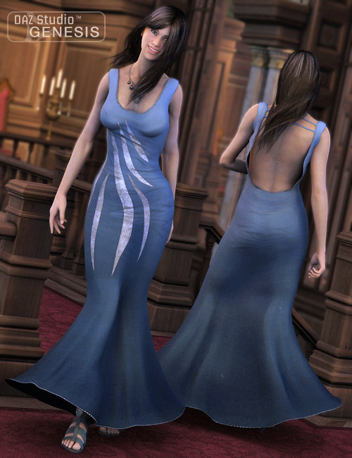 Genesis Evening Gown by: SarsaBarbara Brundon, 3D Models by Daz 3D