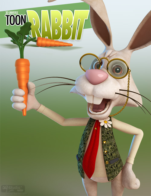 Toon Rabbit for DAZ Studio 4 by: 3D Universe, 3D Models by Daz 3D