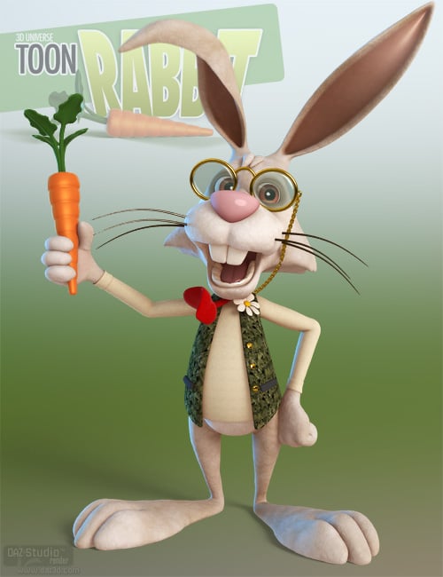 Toon Rabbit for Poser by: 3D Universe, 3D Models by Daz 3D