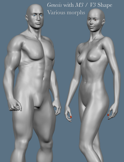 GenX AddOn Gen3 for  V3 and M3 by: Dimension3D, 3D Models by Daz 3D