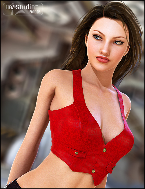 Well AGEd Huntress Vest for V4 by: bucketload3d, 3D Models by Daz 3D