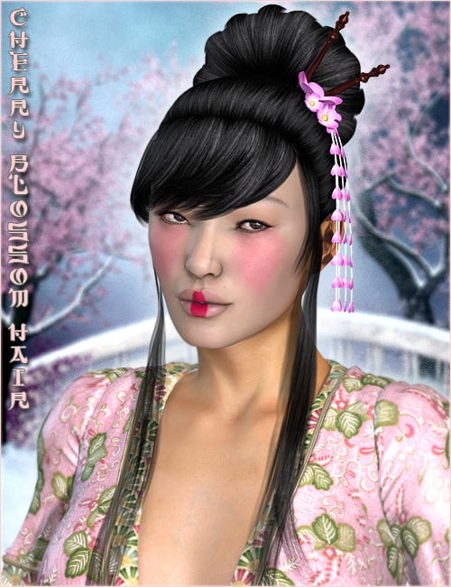 Cherry Blossom Hair Cherry Blossom Hair by: Valea, 3D Models by Daz 3D