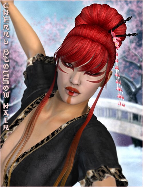 Cherry Blossom Hair by: Valea, 3D Models by Daz 3D