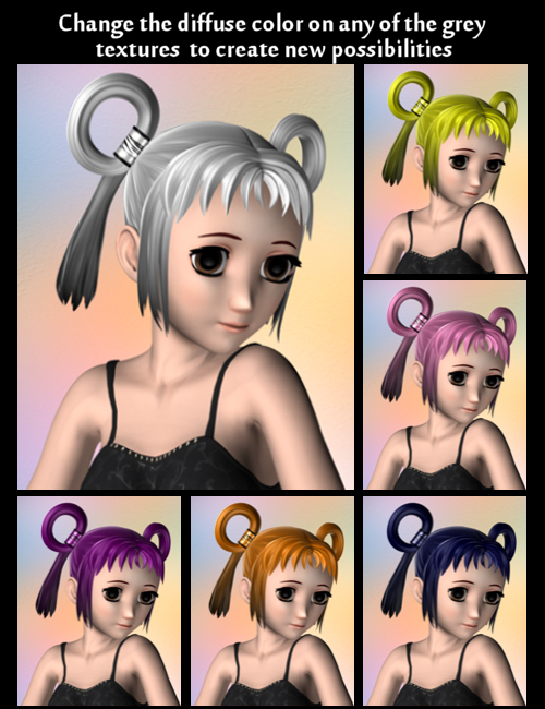 Hitomi Hair Alternatives Hitomi Hair Alternatives by: IDG DesignsDestinysGarden, 3D Models by Daz 3D