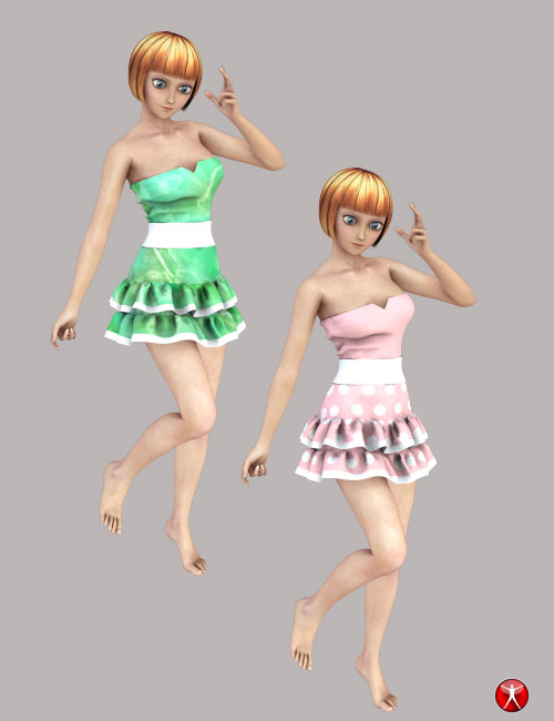 Dynamic Bottom Ruffle Skirt Dynamic Bottom Ruffle Skirt by: Cute3D, 3D Models by Daz 3D