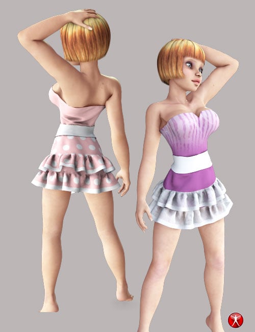 Dynamic Bottom Ruffle Skirt by: Cute3D, 3D Models by Daz 3D