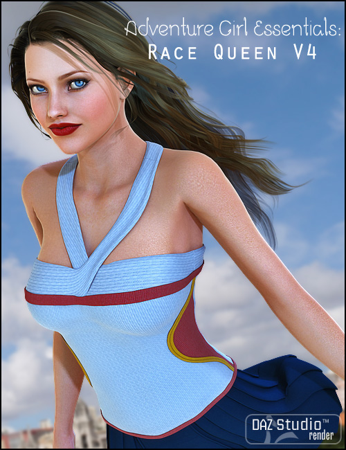 Adventure Girl Essentials Race Queen for V4 by: 4blueyesbucketload3d, 3D Models by Daz 3D
