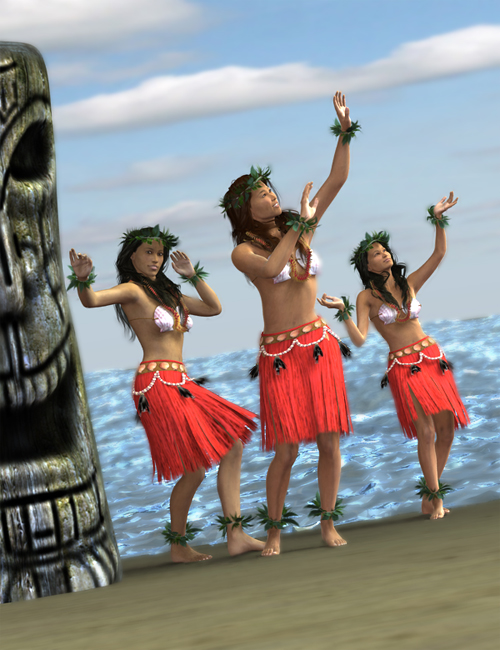 Hula Kahiko Poses for Gen4 and Genesis by: FeralFey, 3D Models by Daz 3D