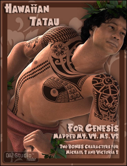 Hawaiian Tatau by: DraagonStorm, 3D Models by Daz 3D