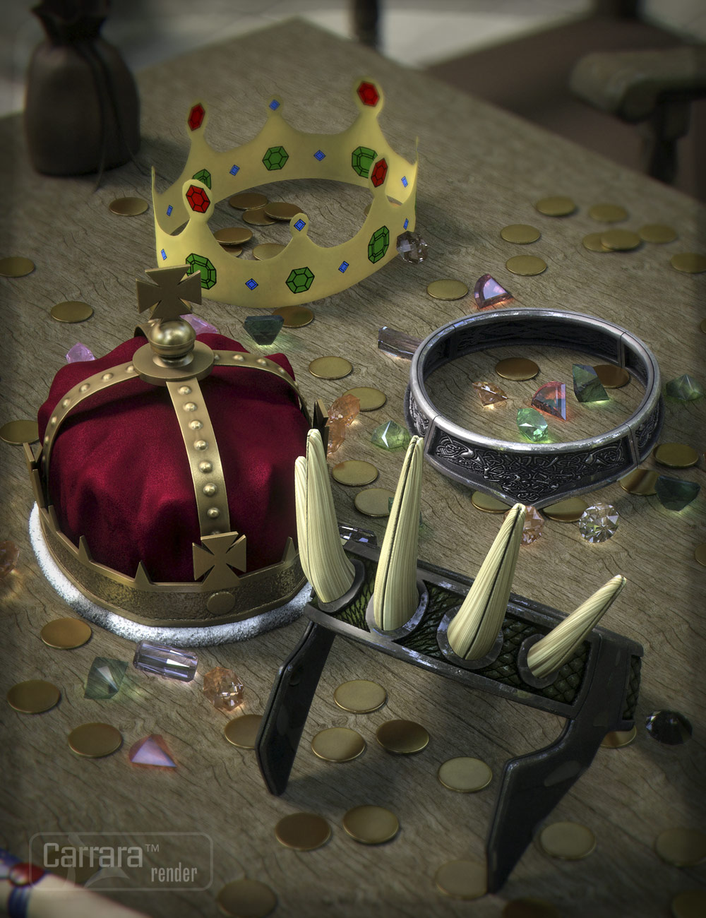 Crowns for Genesis by: Valandar, 3D Models by Daz 3D
