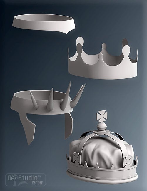 Crowns for Genesis Crowns for Genesis by: Valandar, 3D Models by Daz 3D
