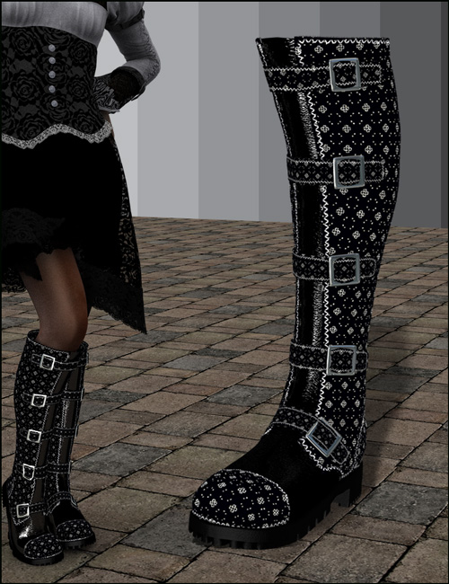 Dead Nation Boots by: MarieahSickleyield, 3D Models by Daz 3D