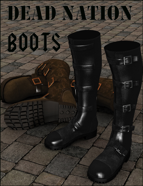 Dead Nation Boots by: MarieahSickleyield, 3D Models by Daz 3D