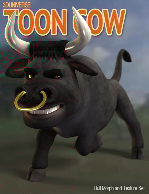 Toon Cow Toon Cow by: 3D Universe, 3D Models by Daz 3D