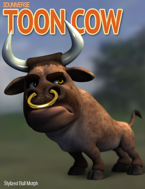 Toon Cow by: 3D Universe, 3D Models by Daz 3D