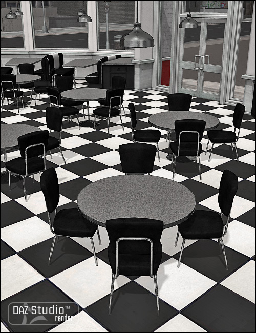 Moonlit Moonshine's Diner Interior Noir by: Sarsa, 3D Models by Daz 3D