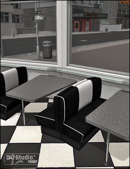 Moonlit Moonshine's Diner Interior Noir by: Sarsa, 3D Models by Daz 3D