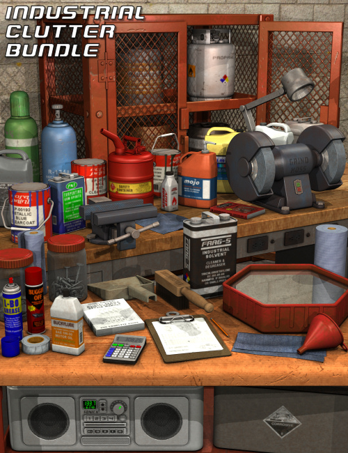 Industrial Clutter Bundle by: Nightshift3D, 3D Models by Daz 3D