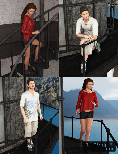 Parkside Point and Interior Poses by: Digiport, 3D Models by Daz 3D