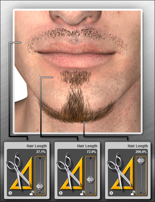 Actual Face Hair Actual Face Hair by: MindVision G.D.S., 3D Models by Daz 3D